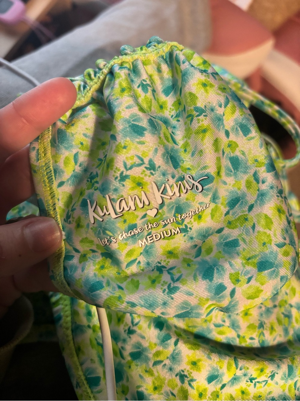 Kulani Kinis Light Blue Yellow Floral Tie-Side Bikini - Picture 8 of 8